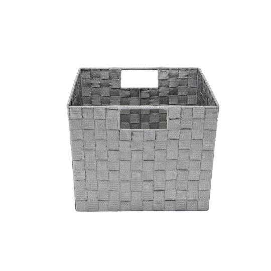 Simplify Lurex Striped Woven Storage Shelf Bin